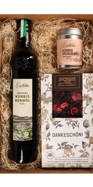 Geschenkspaket Süßer Gruß Oelmuehle Esterer