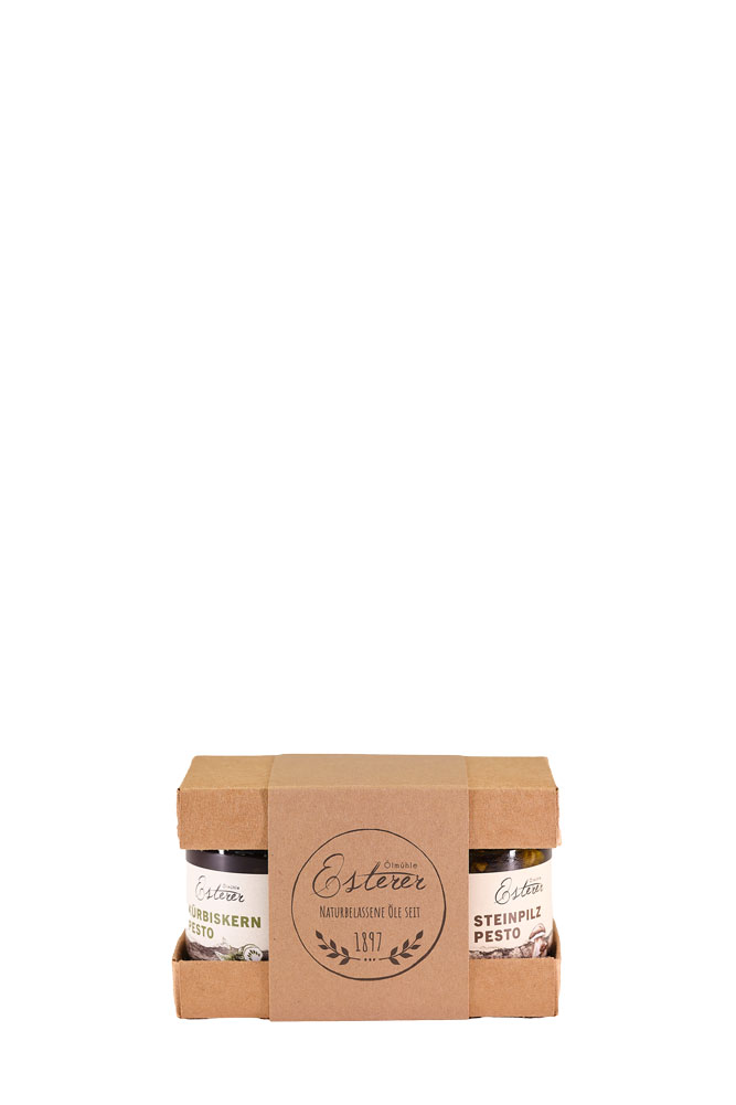 Pesto Duo Kürbiskern Steinpilz Oelmuehle Esterer