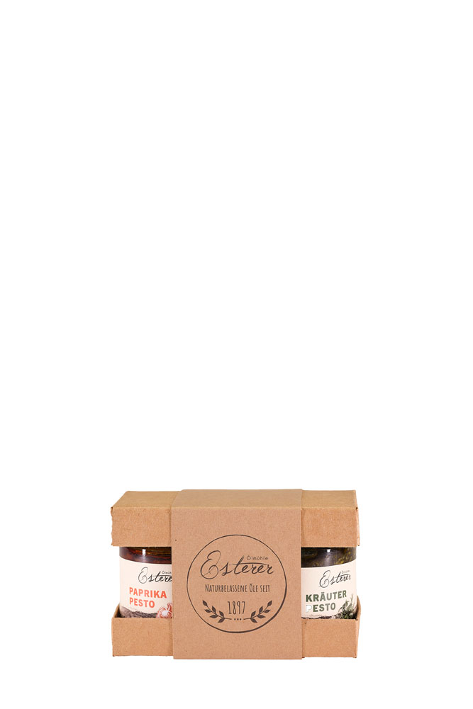 Pesto Duo Paprika Kräuter Oelmuehle Esterer