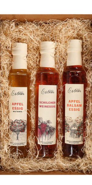 Geschenkspaket Essig Trio Oelmuehle Esterer