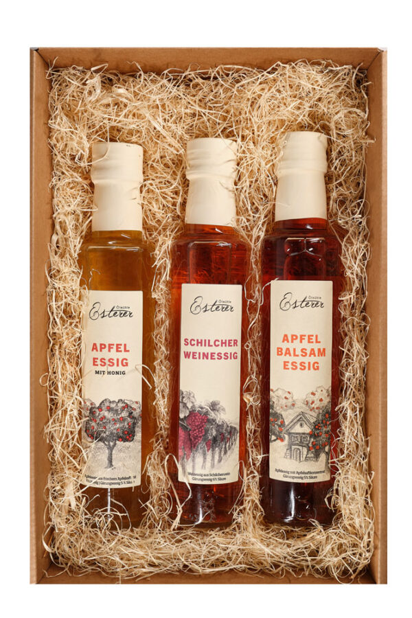 Geschenkspaket Essig Trio Oelmuehle Esterer