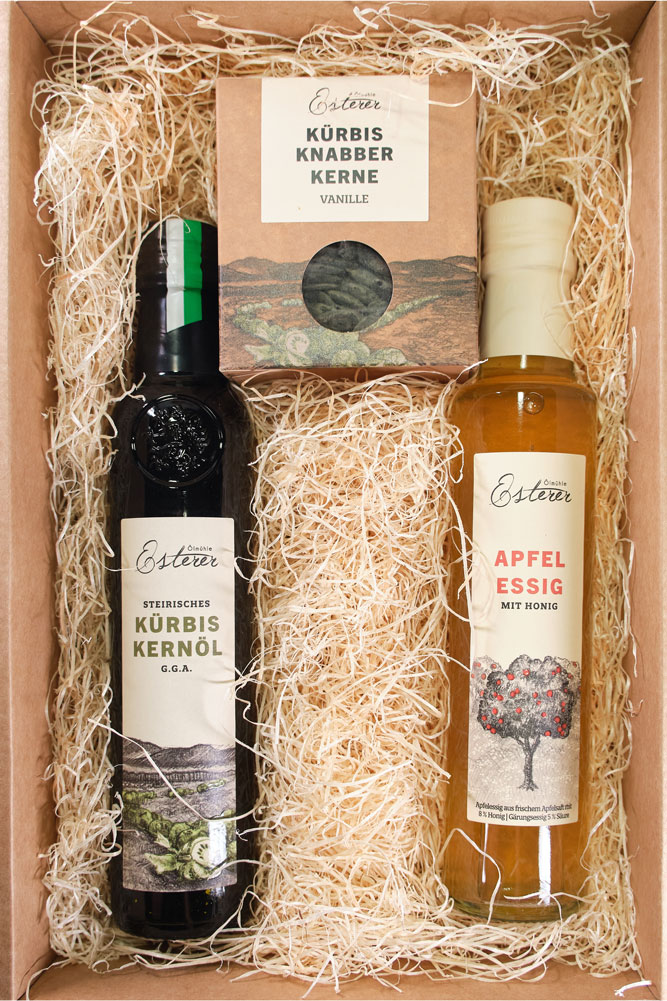 Geschenkspaket Spezial Mini Oelmuehle Esterer