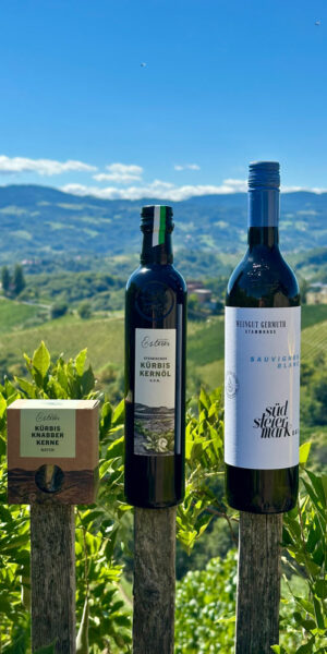 Steirisches Kürbiskernöl Kürbiskerne Sauvignon Blanc Weingut Gernuth Oelmuehle Esterer