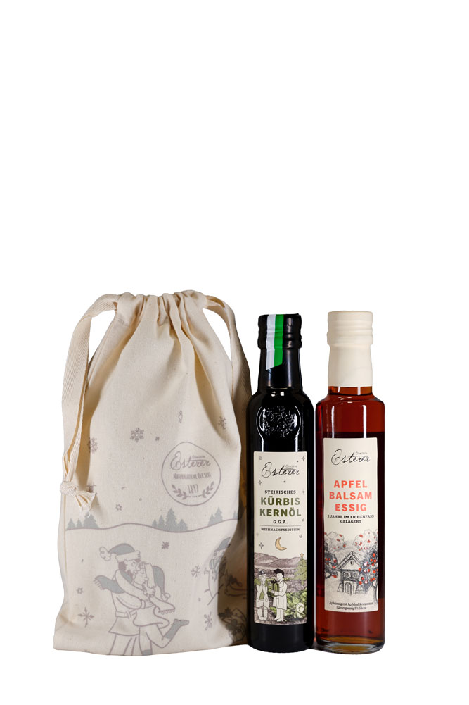 Baumwollbag Weihnachten 03 Pärchen Balsamessig Oelmuehle Esterer